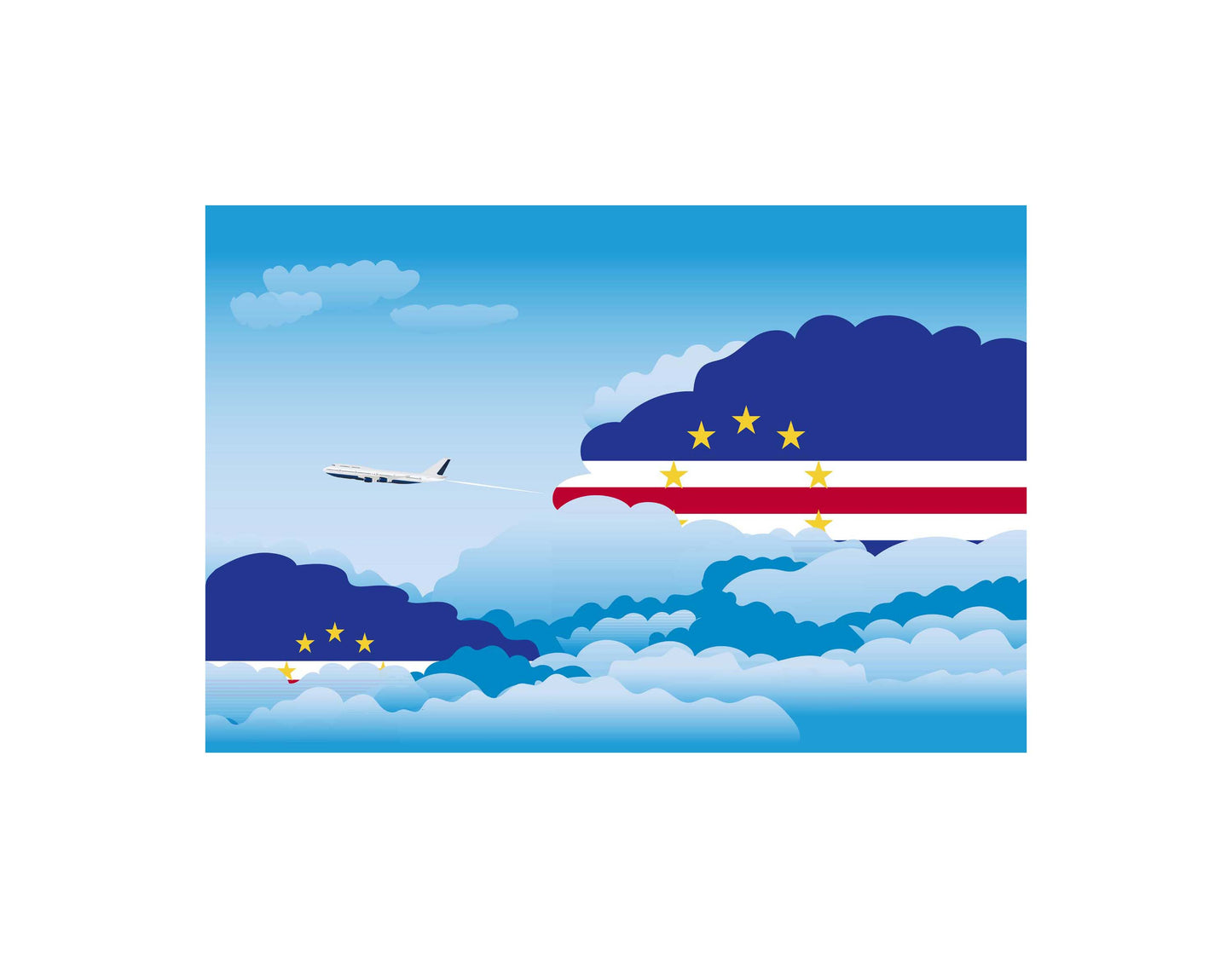 Cape Verde Day Clouds Blanket Throw