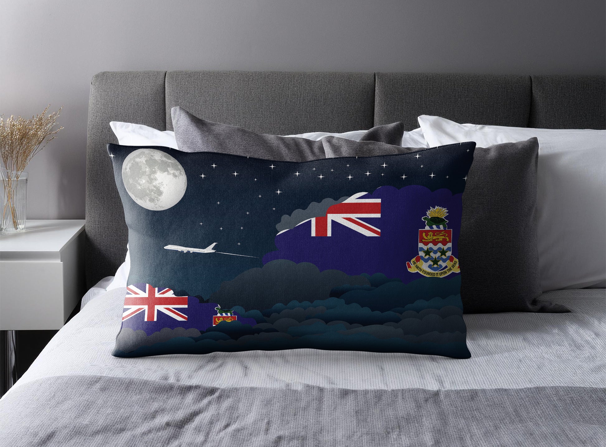 Cayman Islands Night Clouds Pillow Case and Pillow Throw