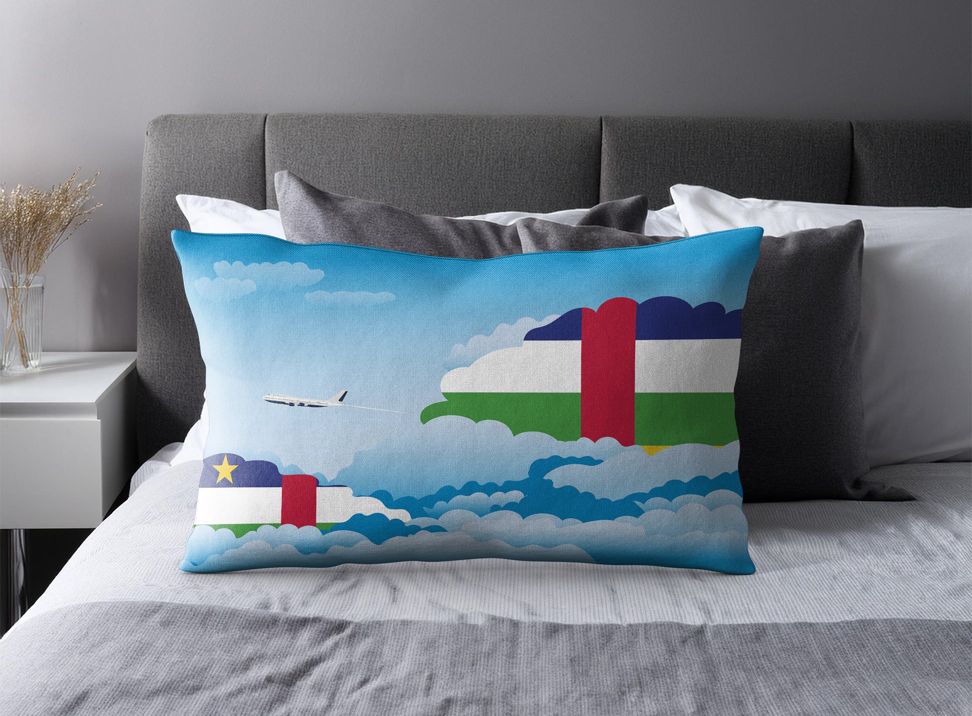 Central African Republic Day Clouds Pillow Case and Pillow Throw