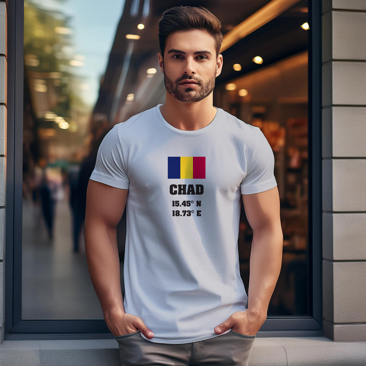 Chad Latitude Longitude Men Unisex T-Shirt