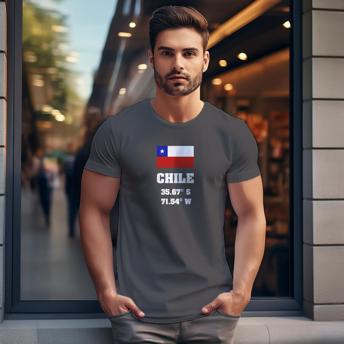Chile Latitude Longitude Men Unisex T-Shirt
