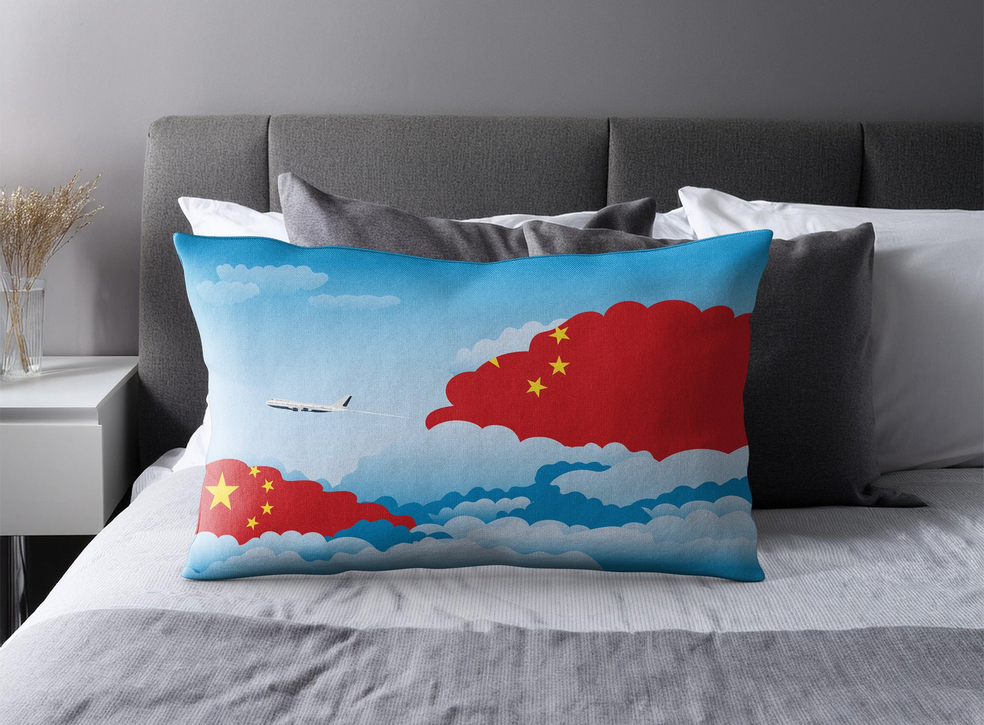 China Day Clouds Pillow Case and Pillow Throw
