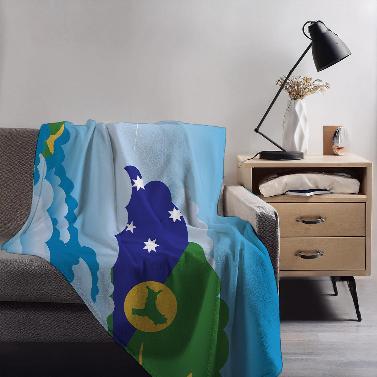 Christmas Island Day Clouds Blanket Throw