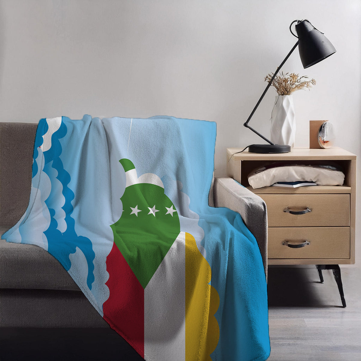 Comoros Day Clouds Blanket Throw