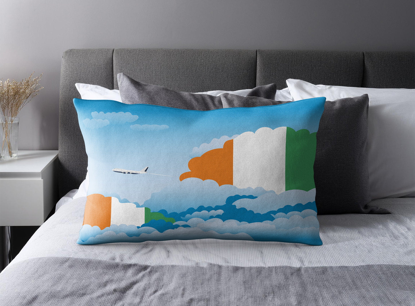 Cote DIvoire Day Clouds Pillow Case and Pillow Throw