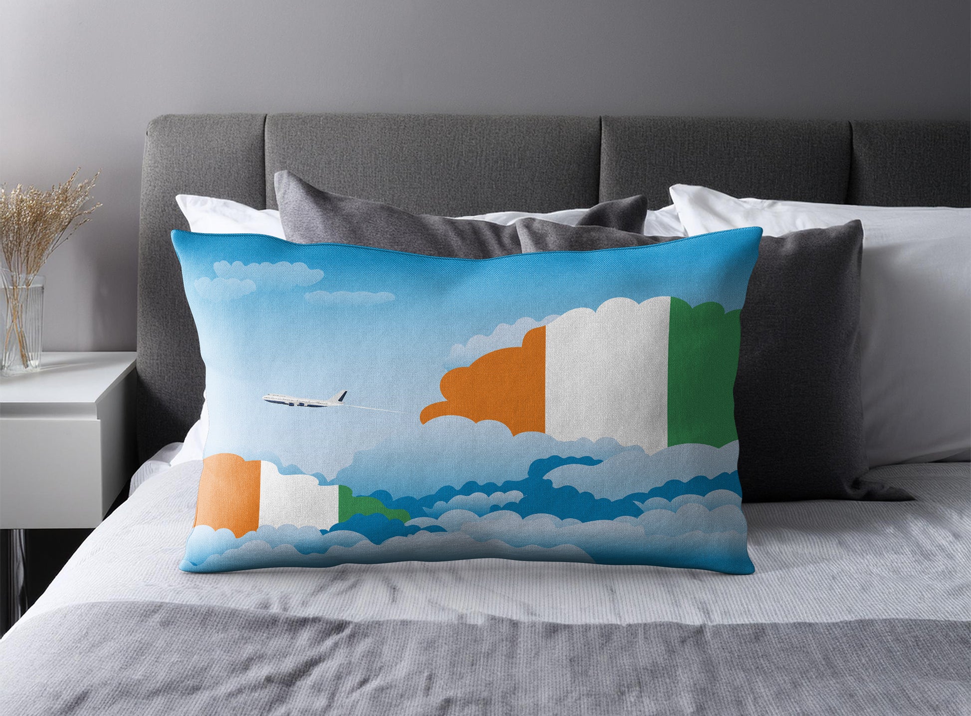 Cote DIvoire Day Clouds Pillow Case and Pillow Throw