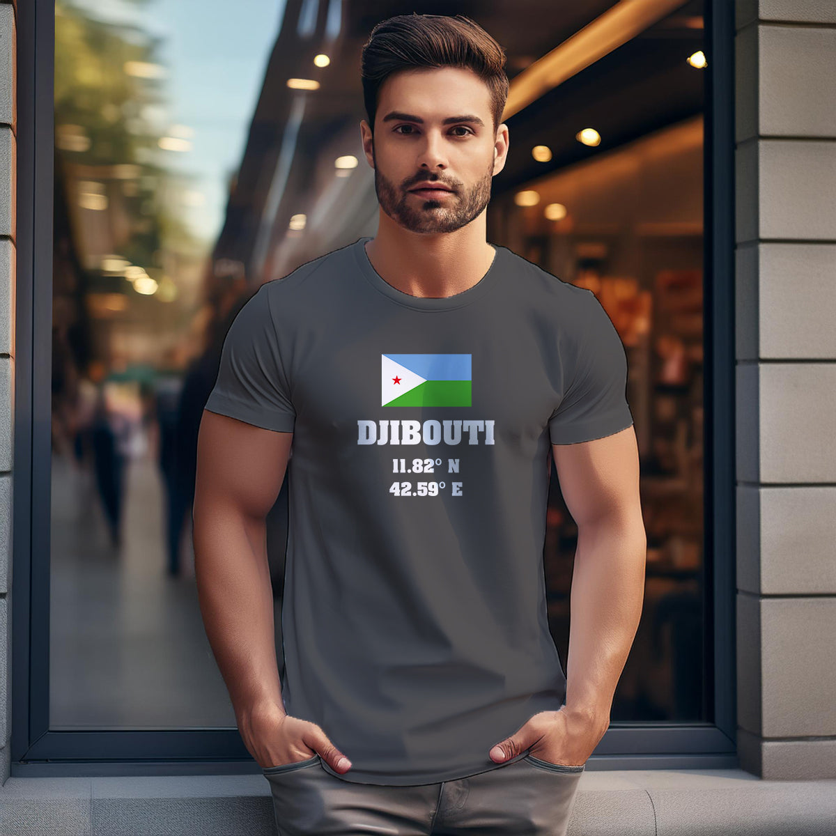 Djibouti Latitude Longitude Men Unisex T-Shirt