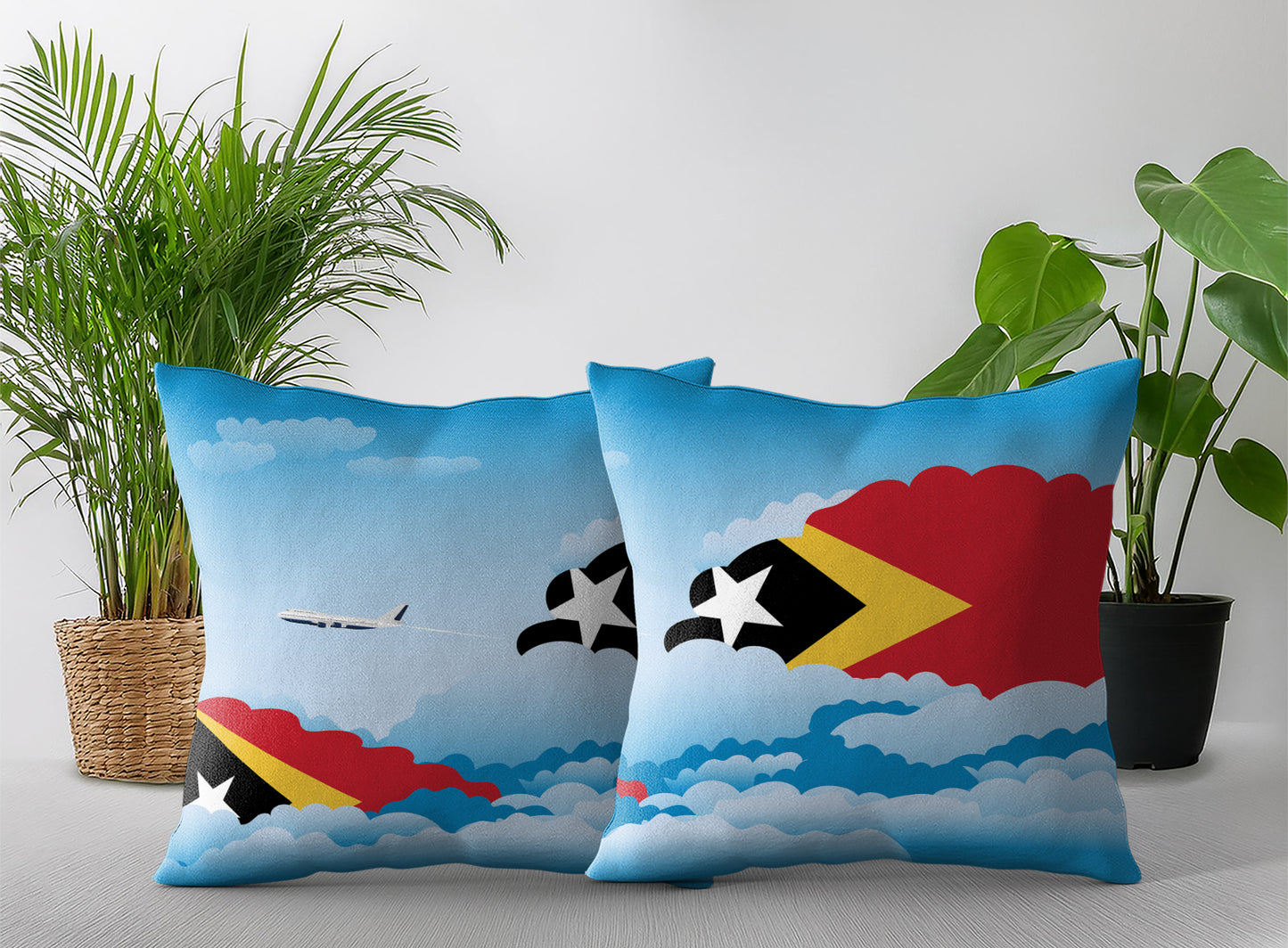East Timor Day Clouds Pillow Case and Pillow Throw