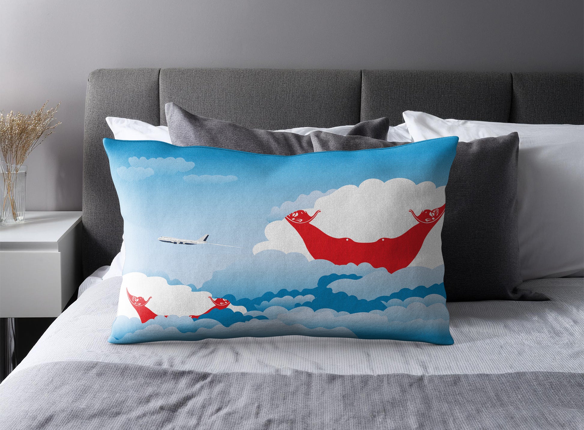 Easter Island Rapa Nui Day Clouds Pillow Case and Pillow Throw