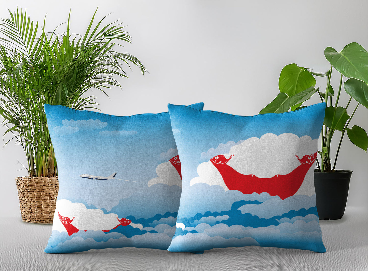 Easter Island Rapa Nui Day Clouds Pillow Case and Pillow Throw