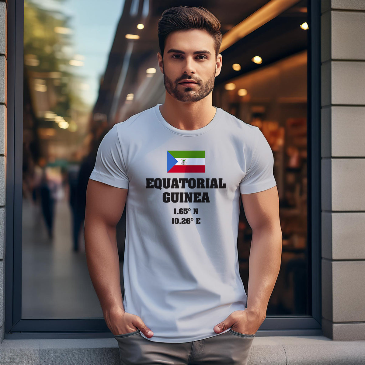 Equatorial Guinea Latitude Longitude Men Unisex T-Shirt