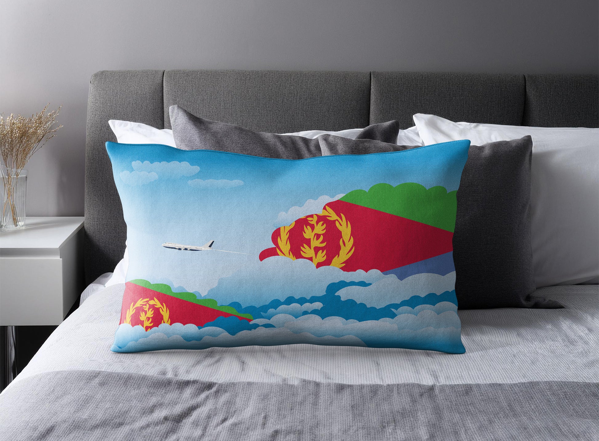 Eritrea Day Clouds Pillow Case and Pillow Throw
