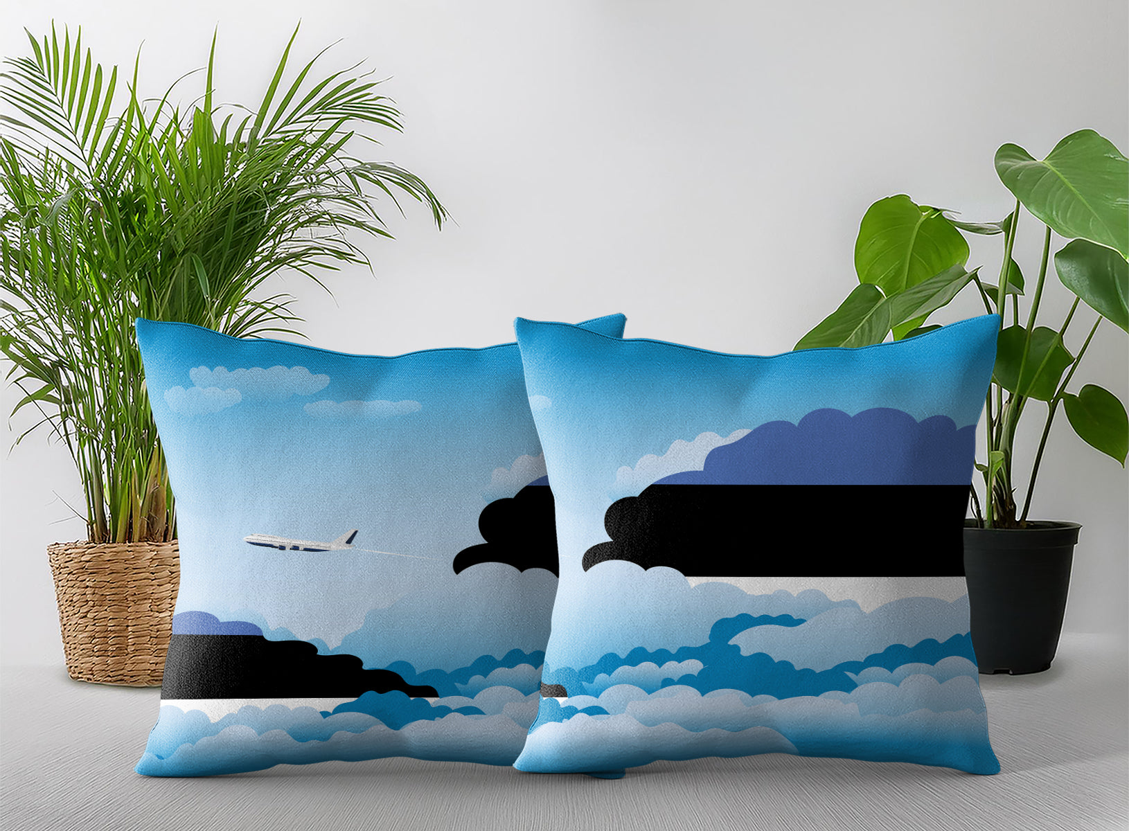 Estonia Day Clouds Pillow Case and Pillow Throw