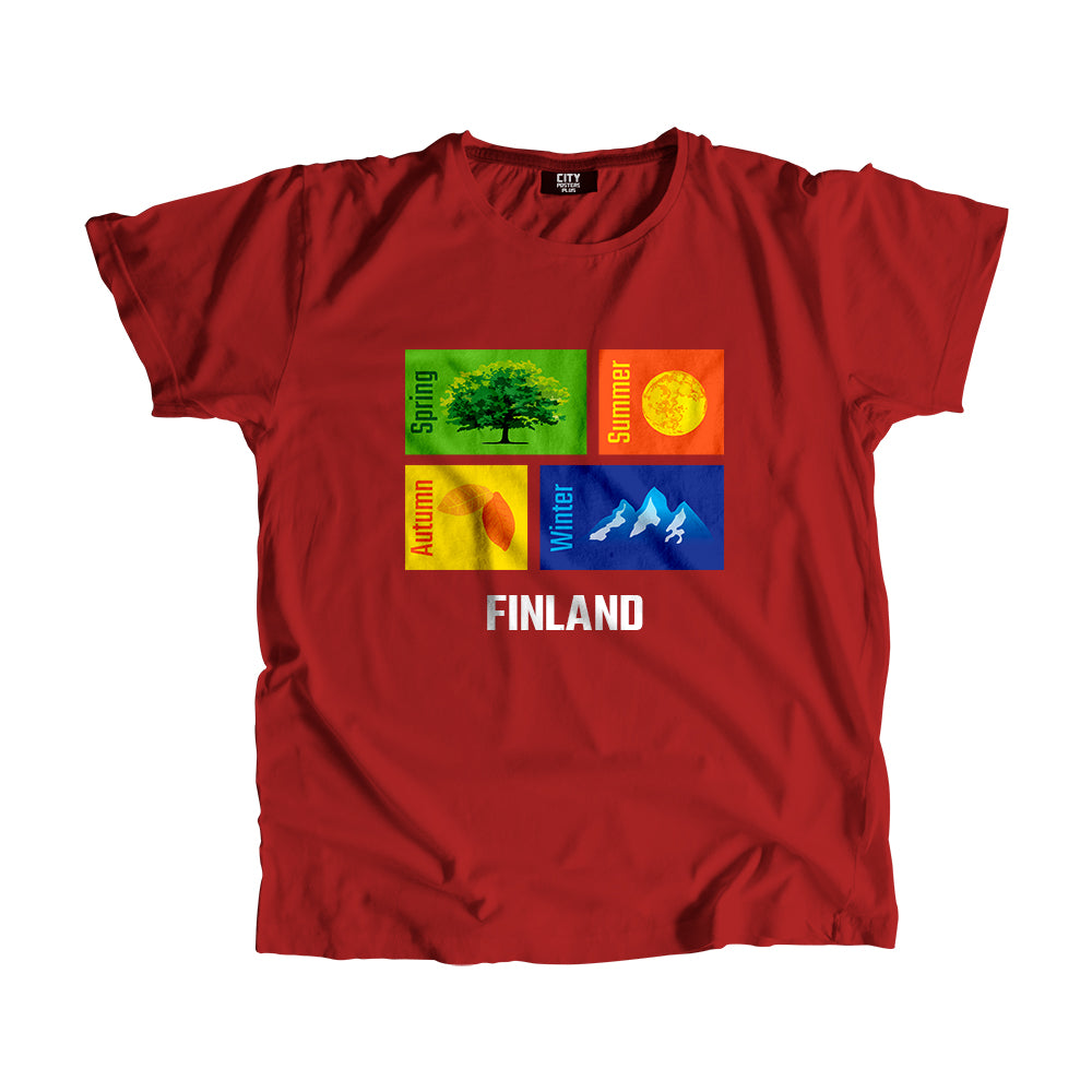 FINLAND Seasons Men Unisex T-Shirt (Red)