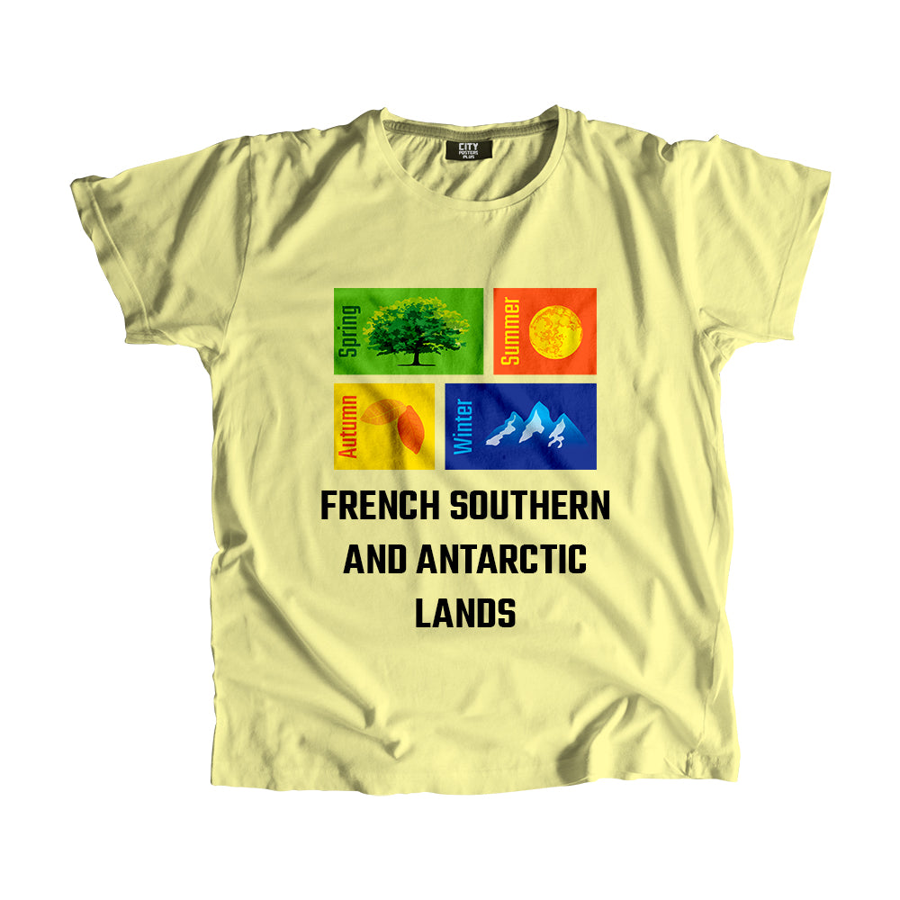 FRENCH SOUTHERN AND ANTARCTIC LANDS Seasons Men Unisex T-Shirt (Butter Yellow)