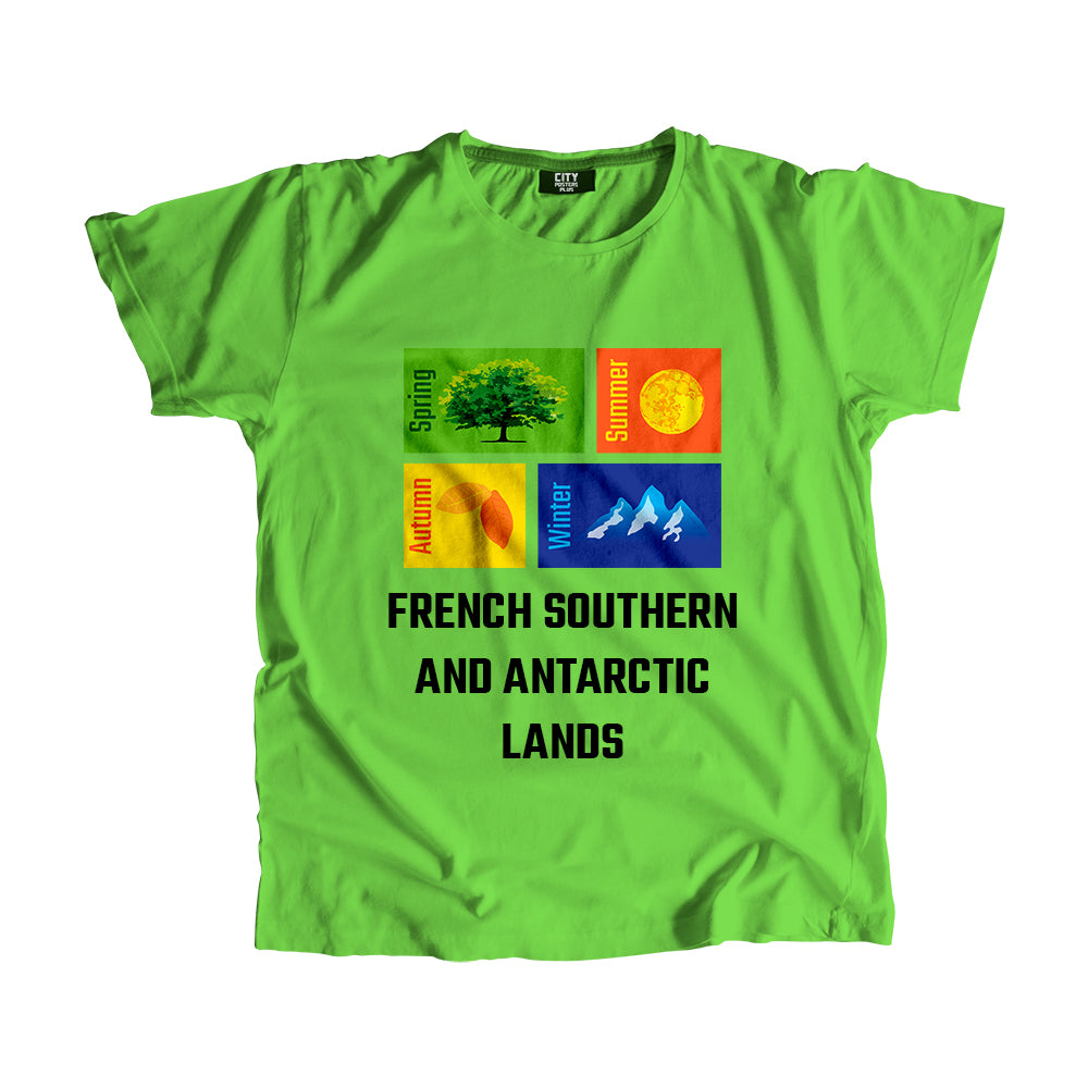 FRENCH SOUTHERN AND ANTARCTIC LANDS Seasons Men Unisex T-Shirt (Liril Green)