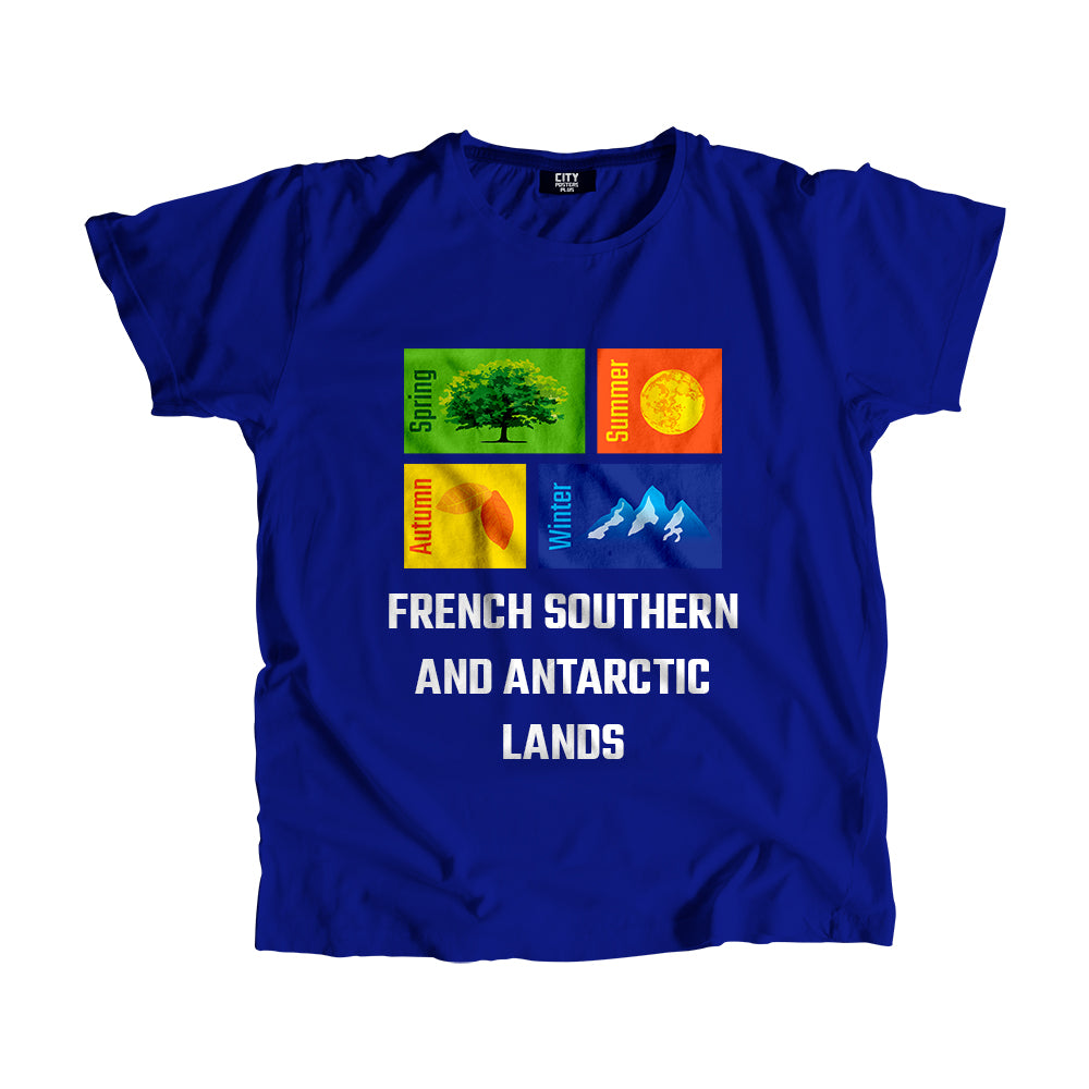 FRENCH SOUTHERN AND ANTARCTIC LANDS Seasons Men Unisex T-Shirt (Royal Blue)