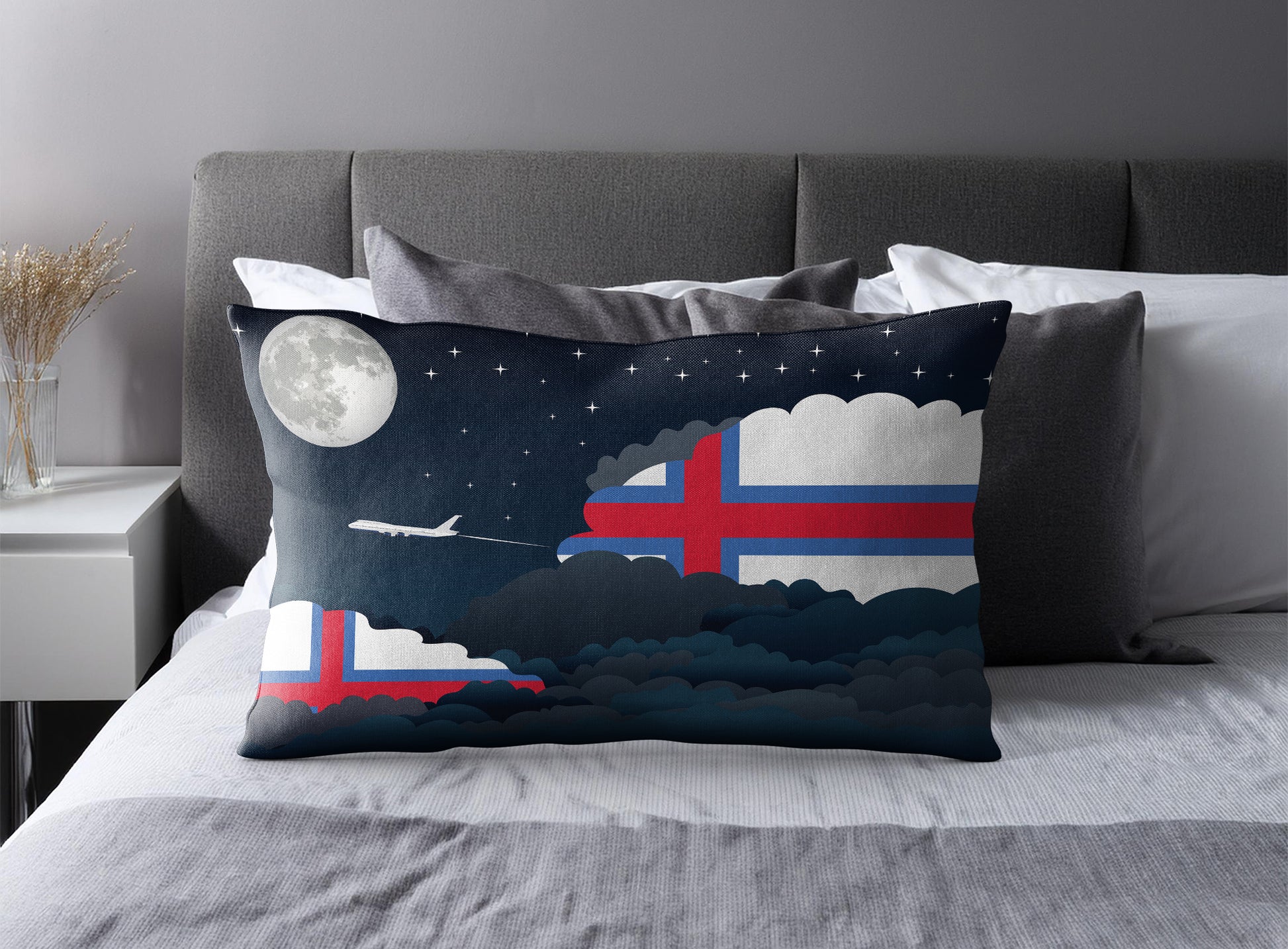 Faroe Islands Night Clouds Pillow Case and Pillow Throw