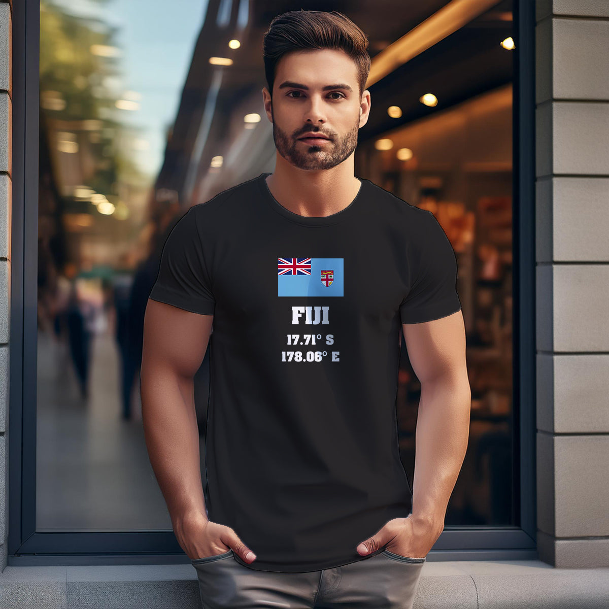 Fiji Latitude Longitude Men Unisex T-Shirt