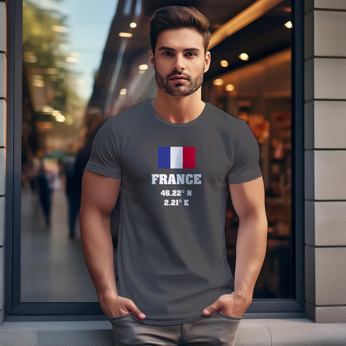 France Latitude Longitude Men Unisex T-Shirt