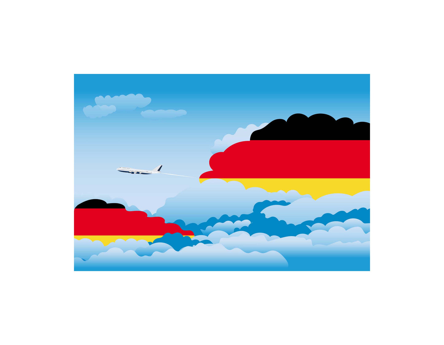 Germany Day Clouds Blanket Throw
