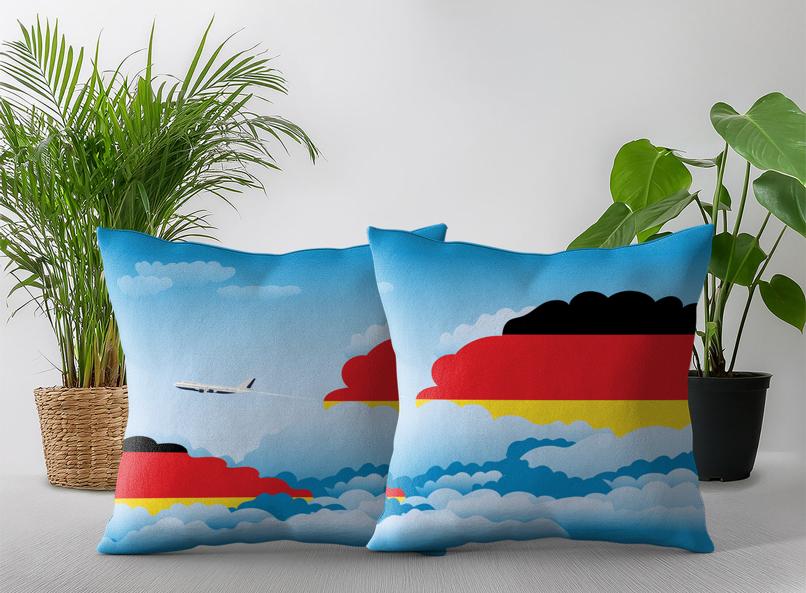 Germany Day Clouds Pillow Case and Pillow Throw