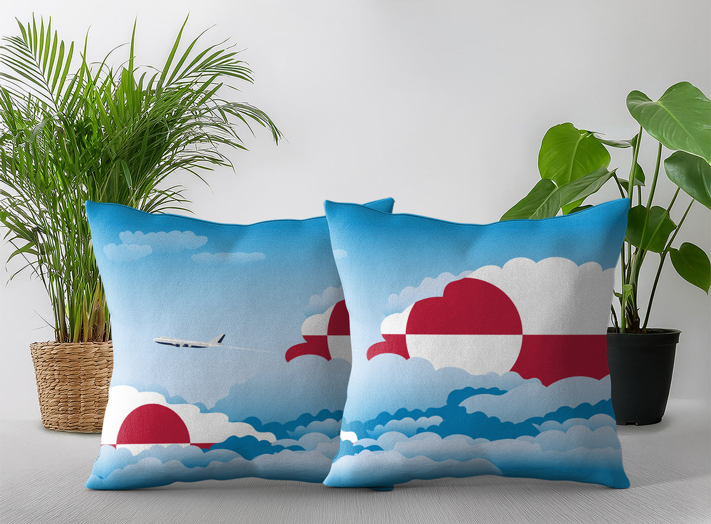 Greenland Day Clouds Pillow Case and Pillow Throw