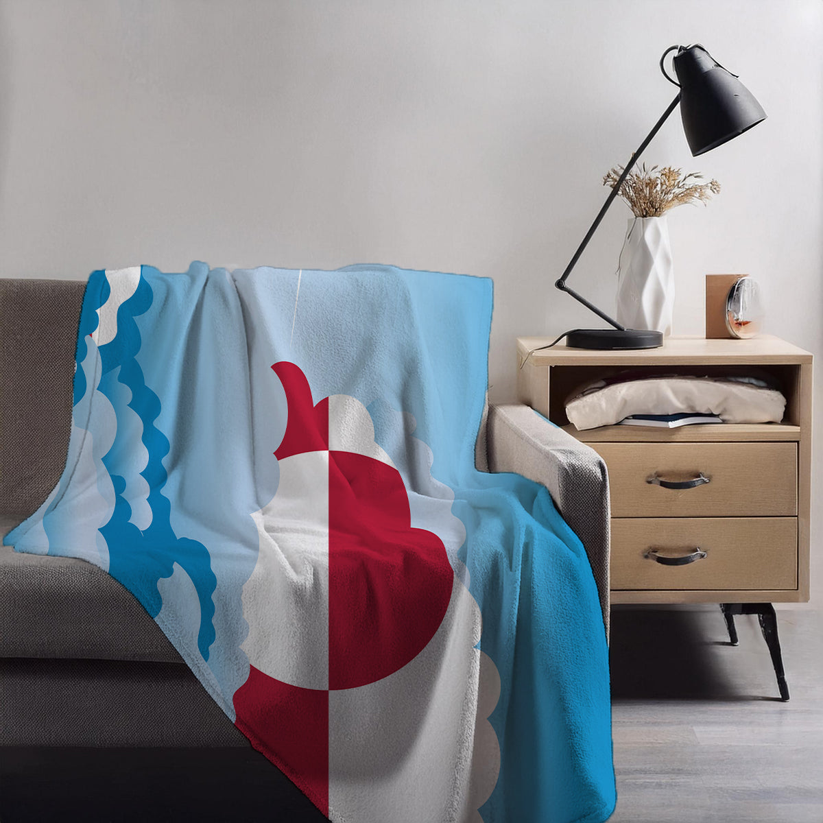 Greenland Day Clouds Blanket Throw
