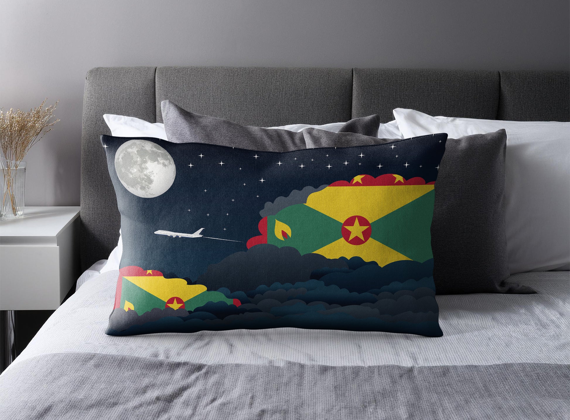 Grenada Night Clouds Pillow Case and Pillow Throw