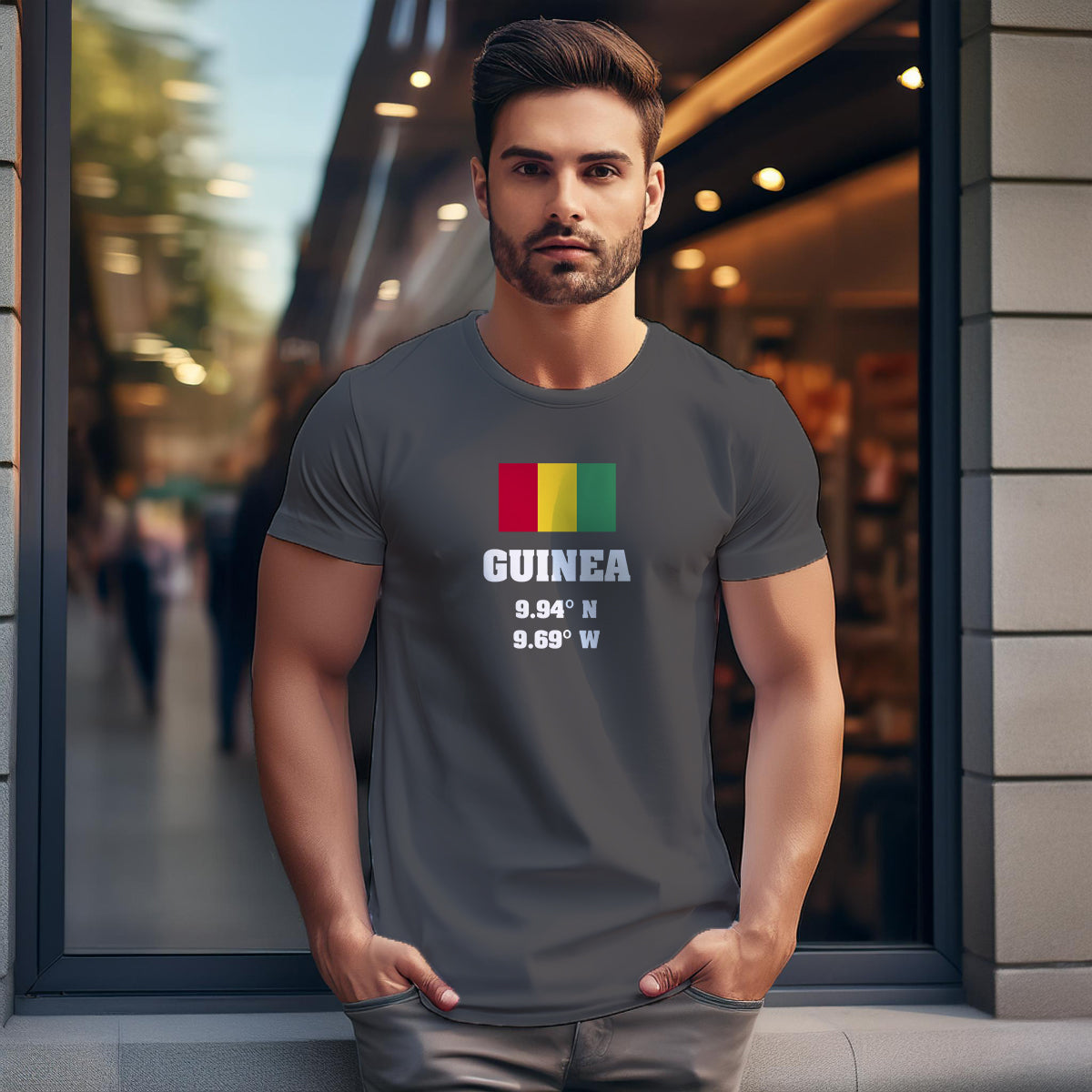 Guinea Latitude Longitude Men Unisex T-Shirt
