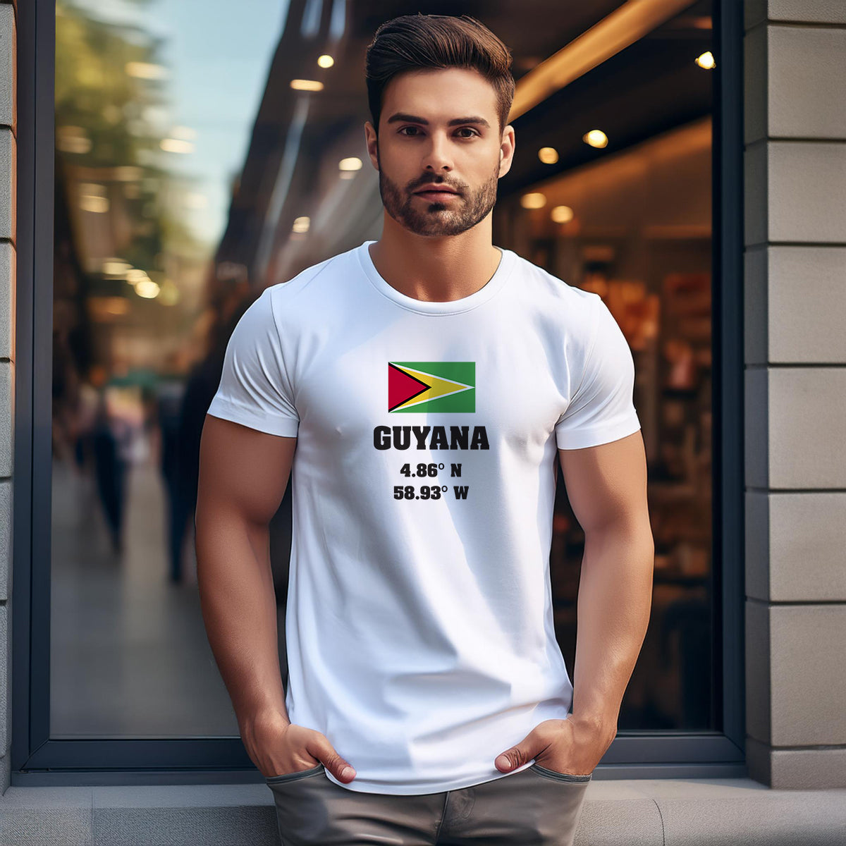 Guyana Latitude Longitude Men Unisex T-Shirt