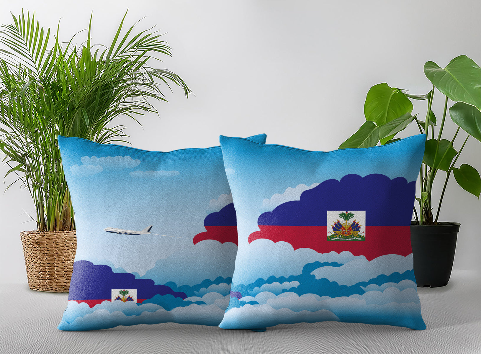 Haiti Day Clouds Pillow Case and Pillow Throw