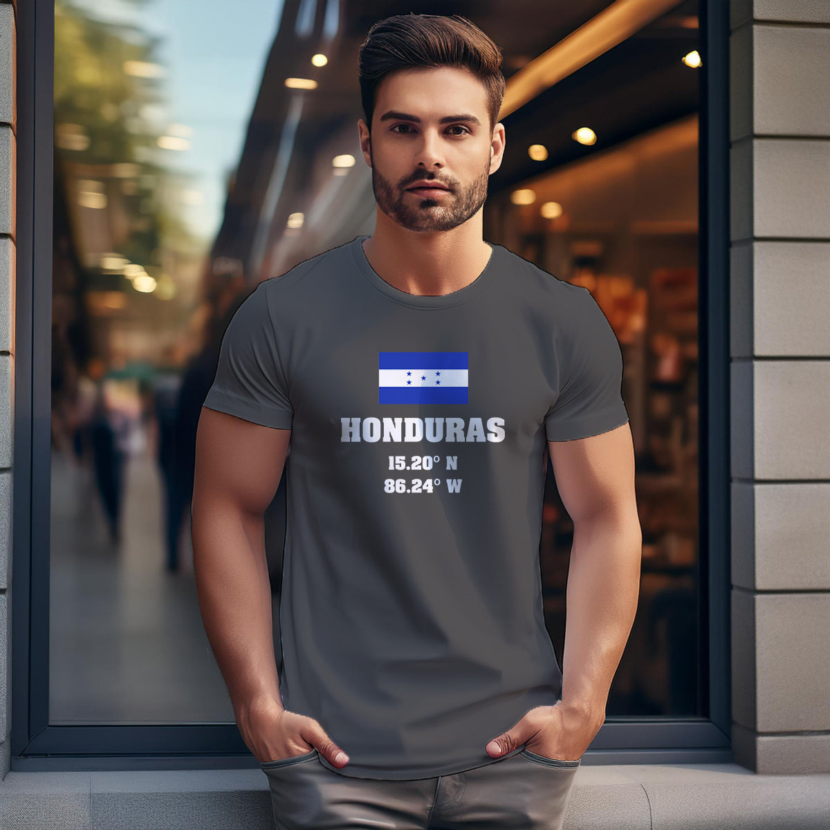 Honduras Latitude Longitude Men Unisex T-Shirt