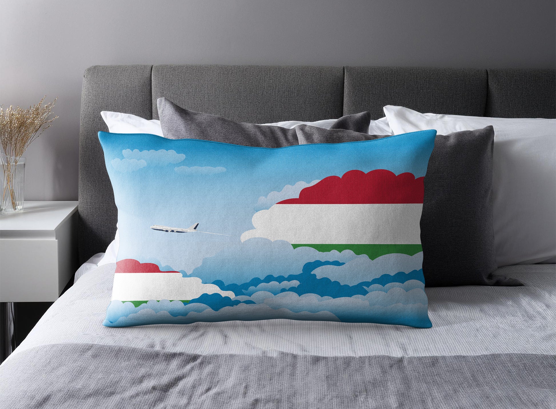Hungary Day Clouds Pillow Case and Pillow Throw