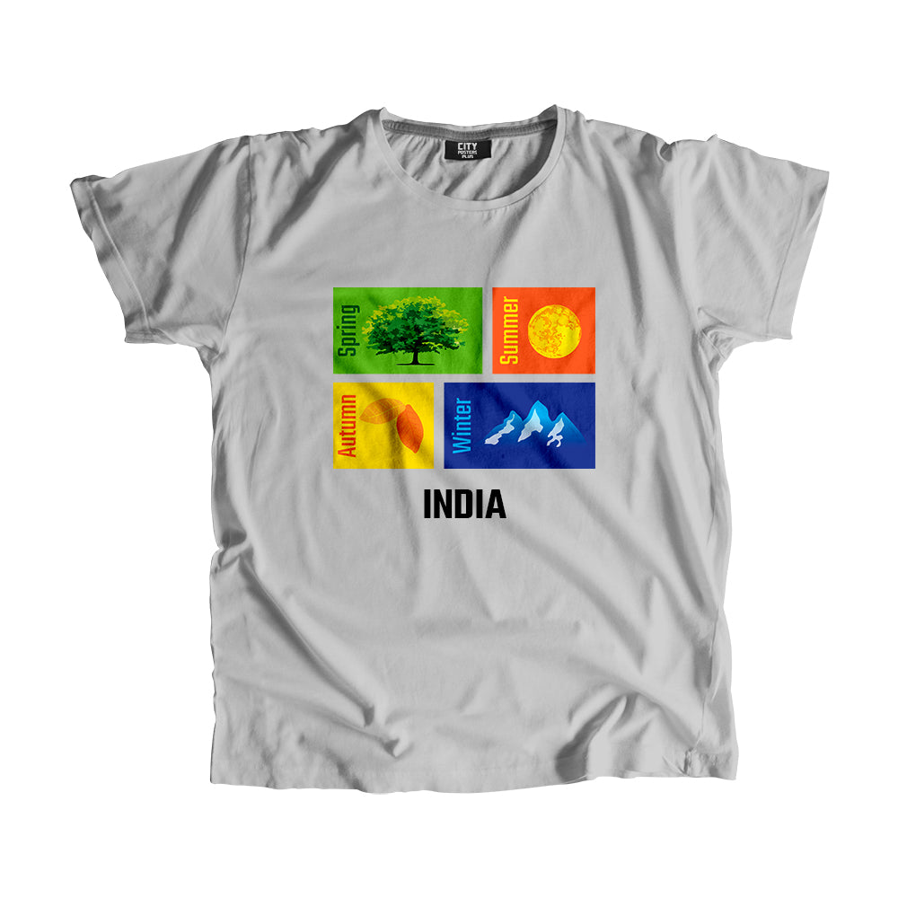 INDIA Seasons Men Unisex T-Shirt (Melange Grey)