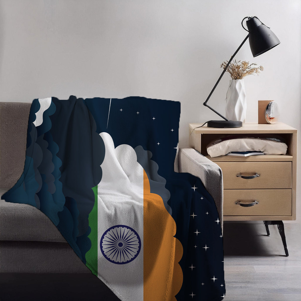 India Night Clouds Blanket Throw