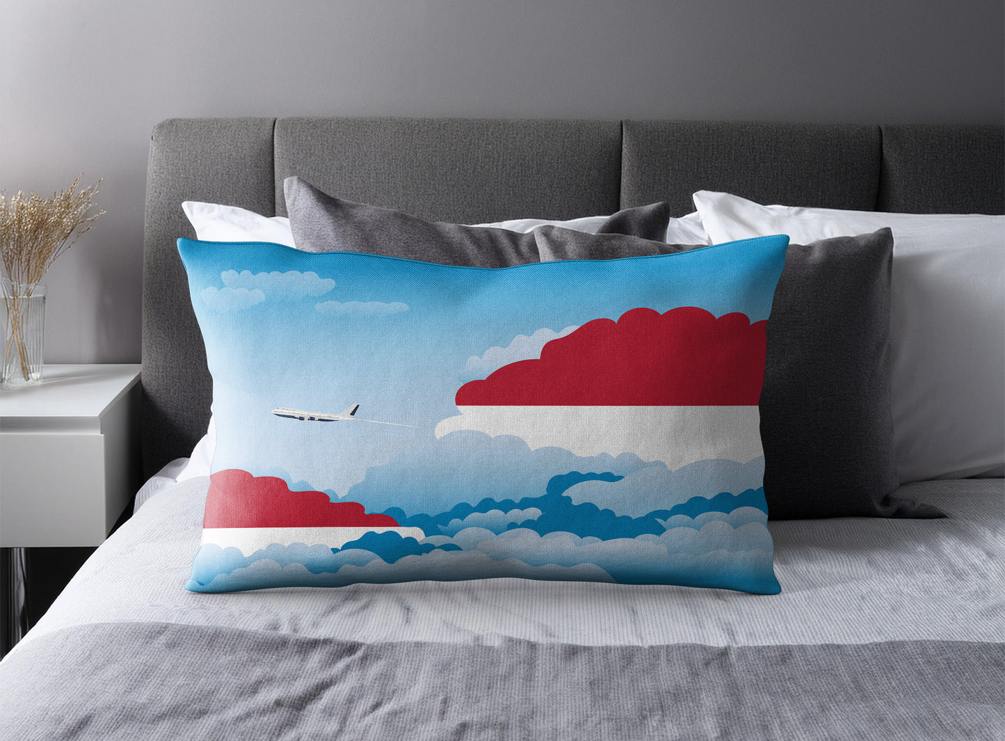 Indonesia Day Clouds Pillow Case and Pillow Throw