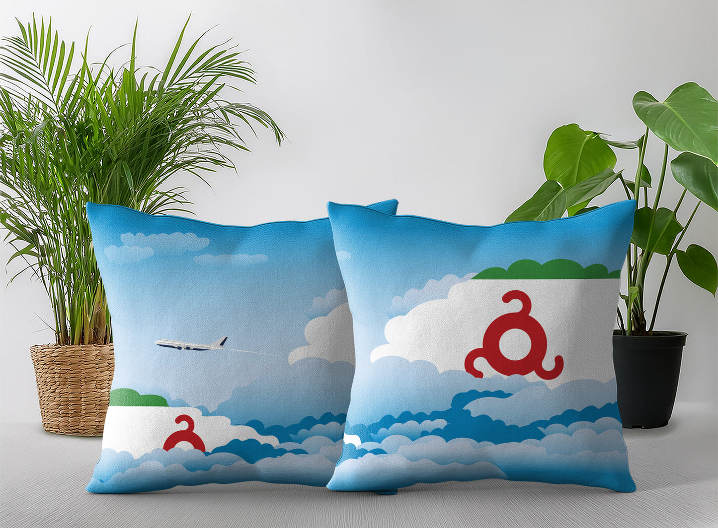 Ingushetia Day Clouds Pillow Case and Pillow Throw