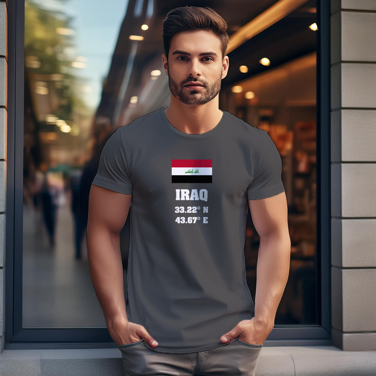 Iraq Latitude Longitude Men Unisex T-Shirt