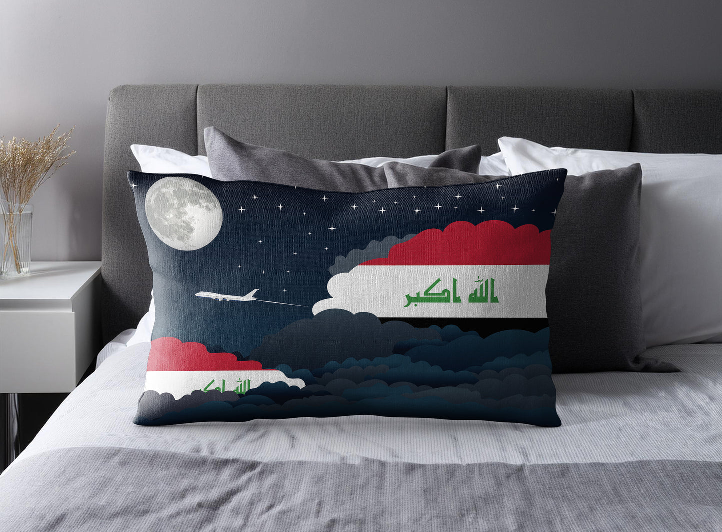 Iraq Night Clouds Pillow Case and Pillow Throw