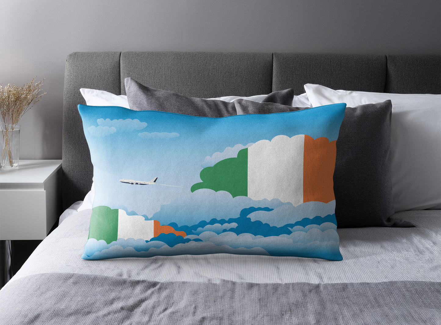 Ireland Day Clouds Pillow Case and Pillow Throw