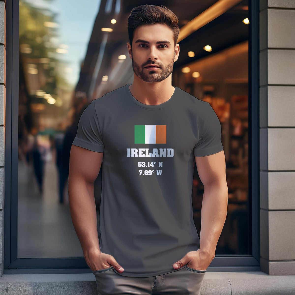 Ireland Latitude Longitude Men Unisex T-Shirt