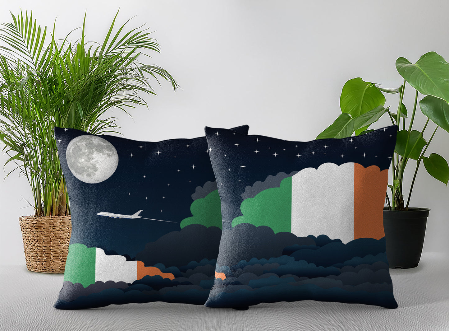 Ireland Night Clouds Pillow Case and Pillow Throw