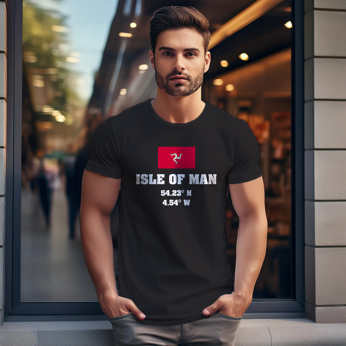 Isle of Man Latitude Longitude Men Unisex T-Shirt