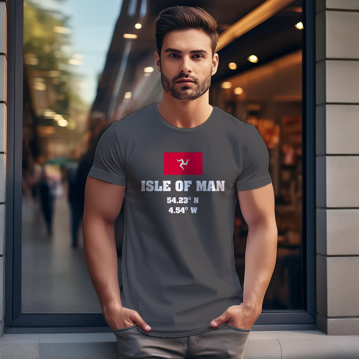 Isle of Man Latitude Longitude Men Unisex T-Shirt