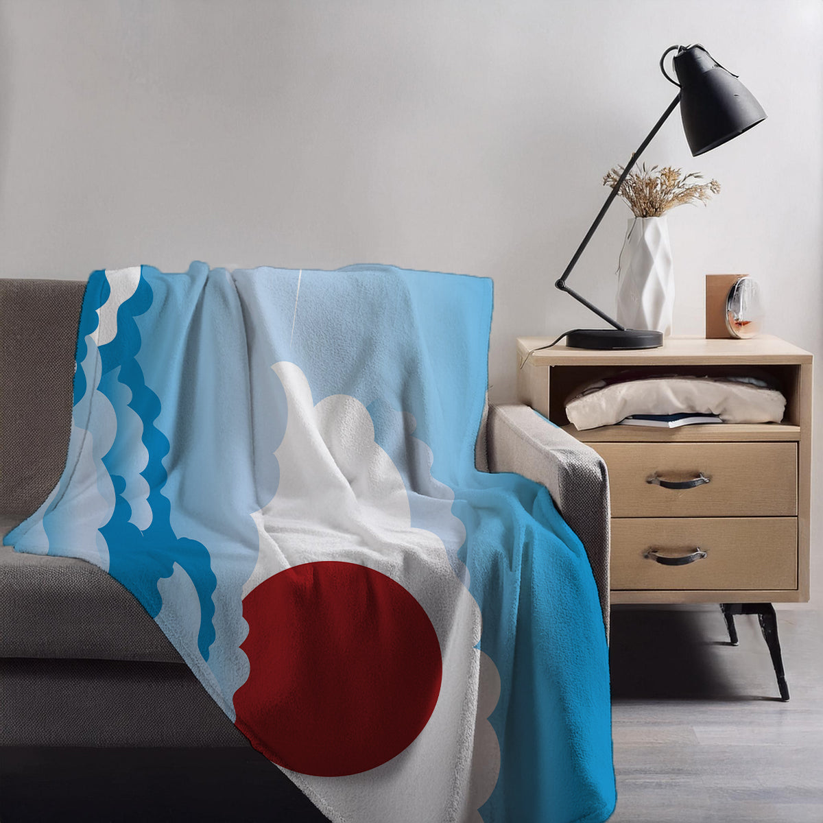 Japan Day Clouds Blanket Throw