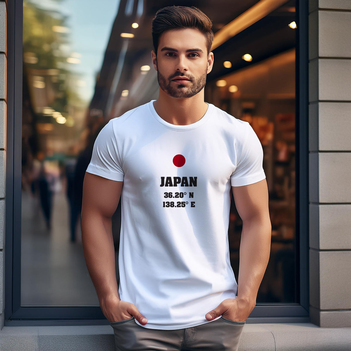 Japan Latitude Longitude Men Unisex T-Shirt