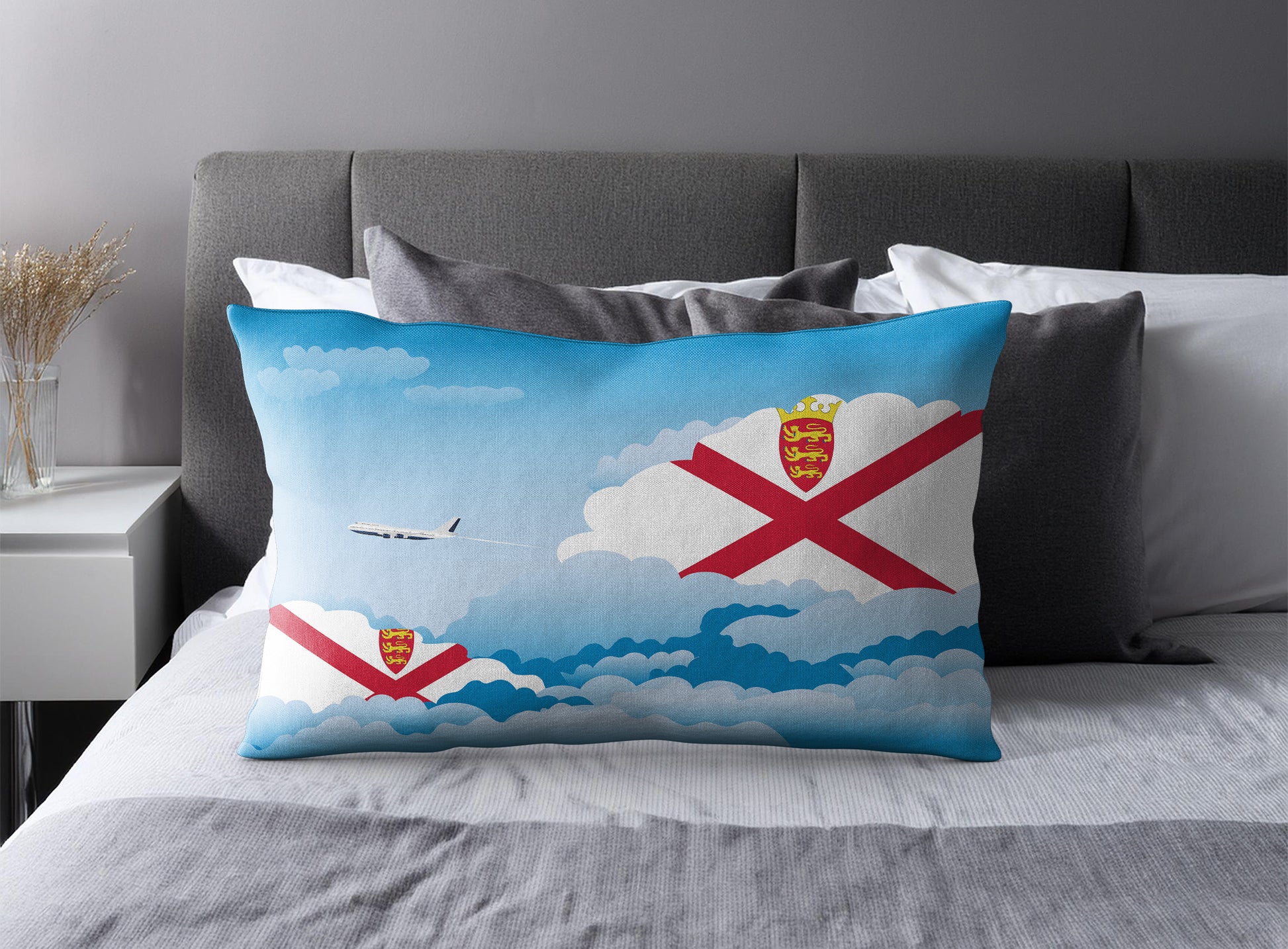 Jersey Day Clouds Pillow Case and Pillow Throw