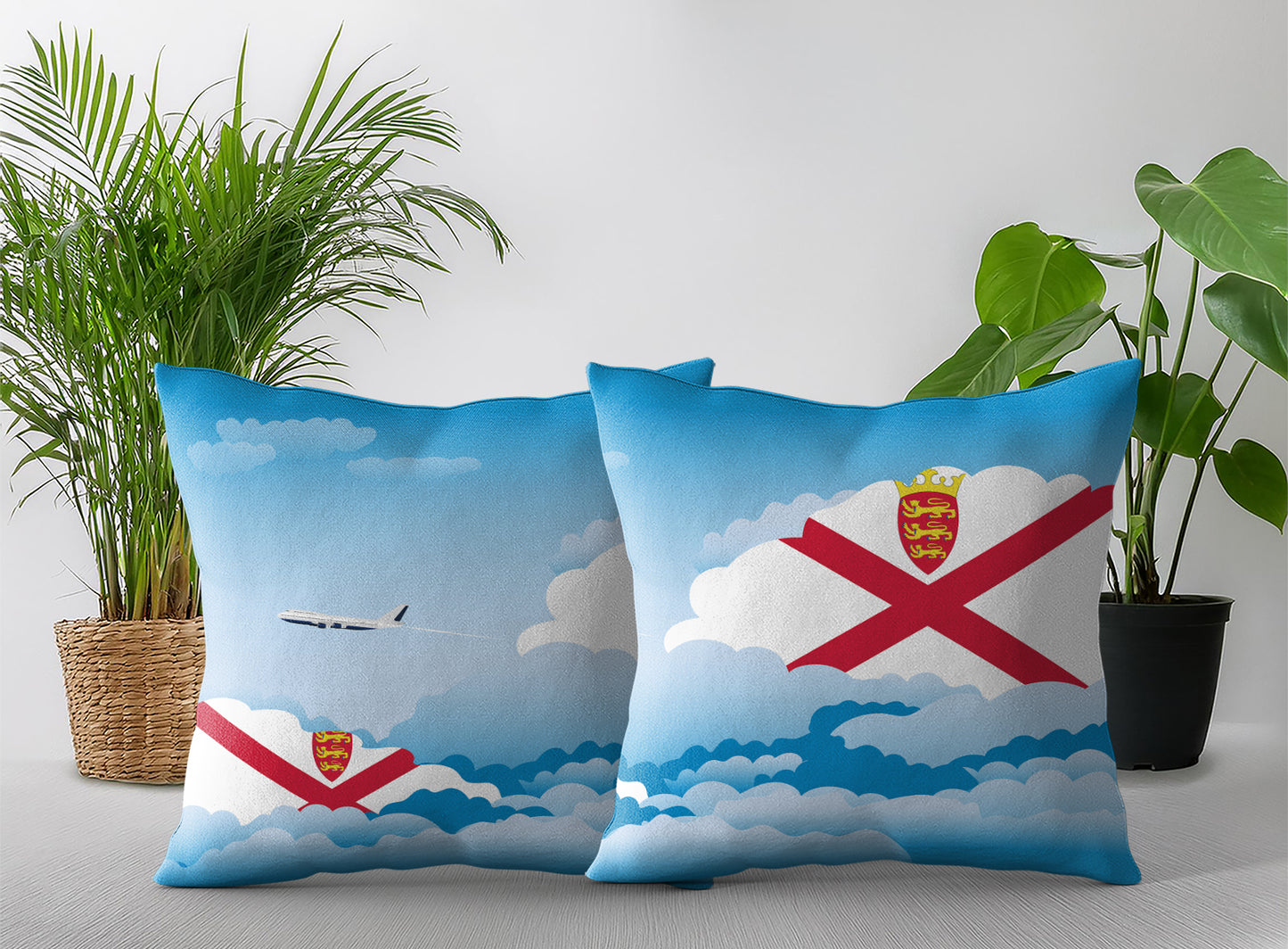 Jersey Day Clouds Pillow Case and Pillow Throw