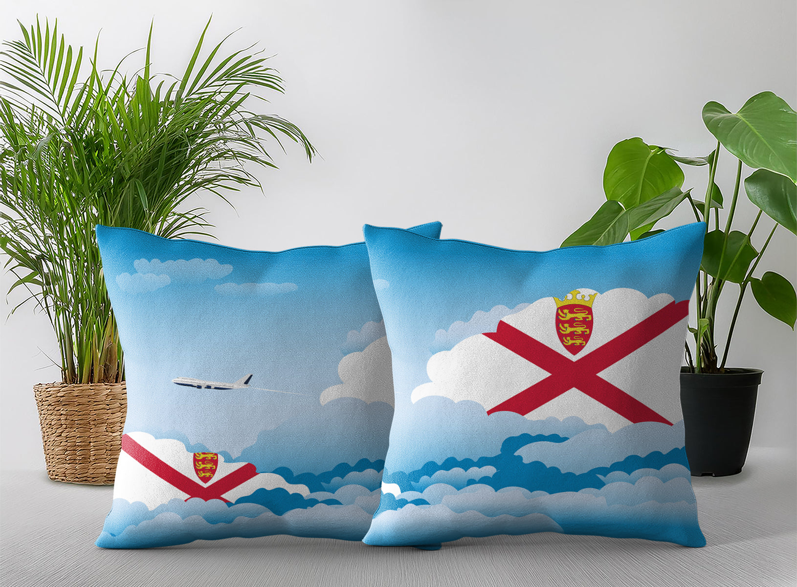 Jersey Day Clouds Pillow Case and Pillow Throw
